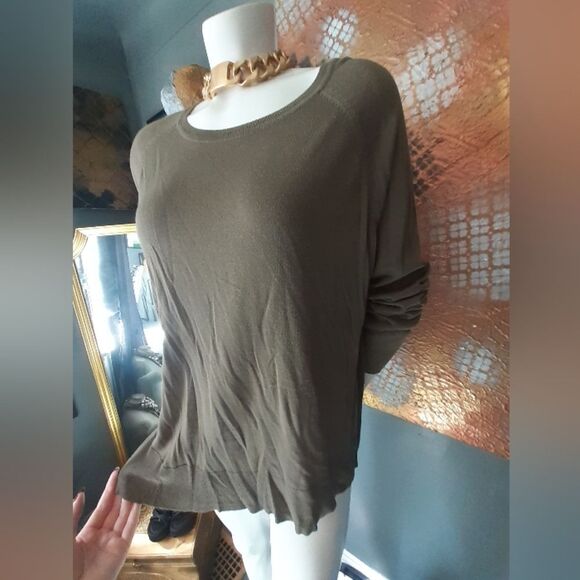 Zara Olive Green Women's Fine Knit Sweater - Picture 7 of 12
